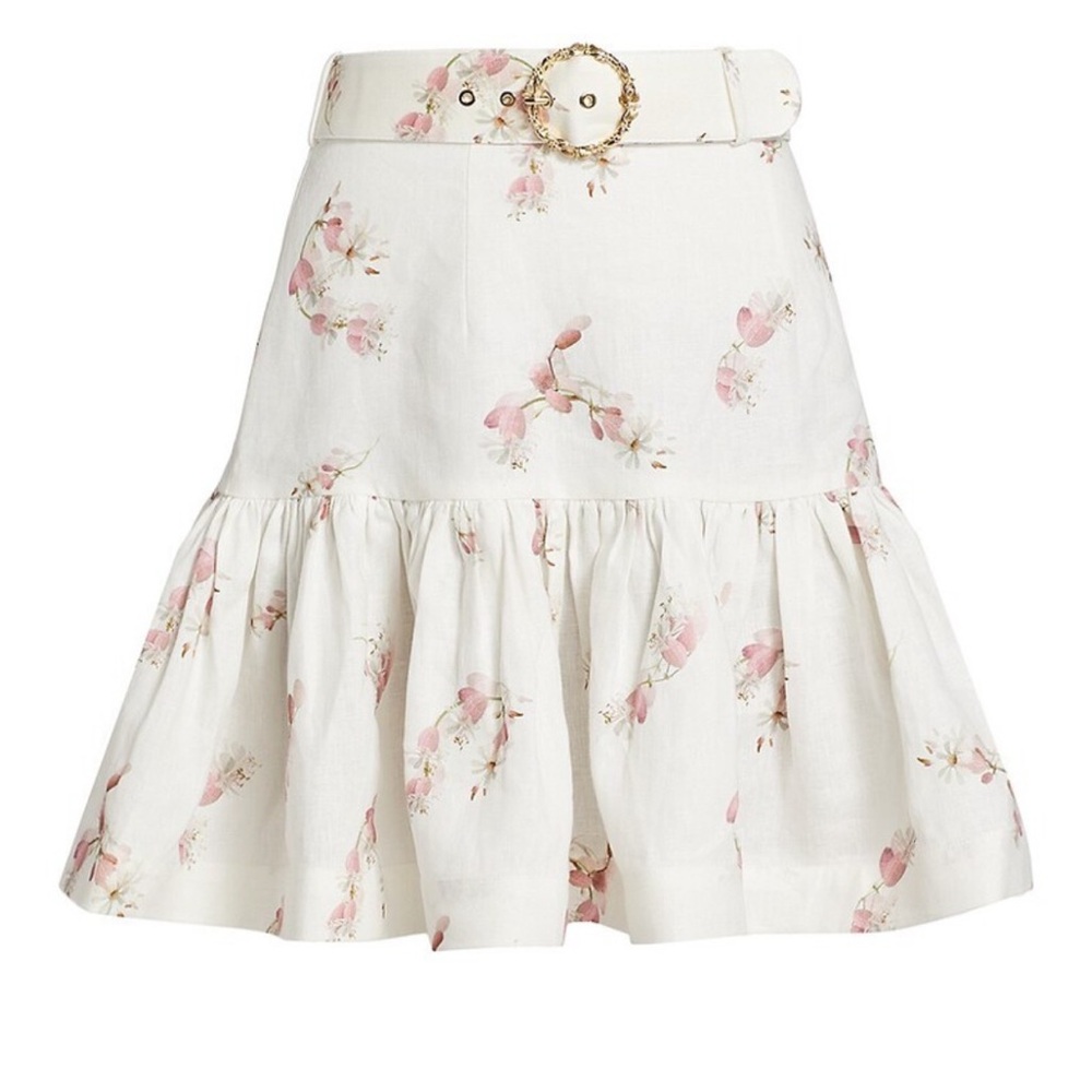Zimmermann dancer cream belted skirt, AU 0